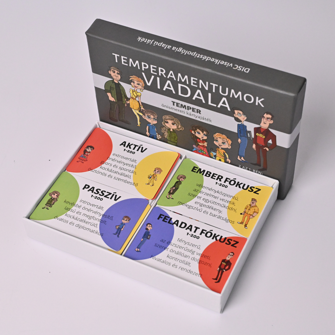 TEMPERAMENTUMOK VIADALA - társasjáték és fejlesztő kártya