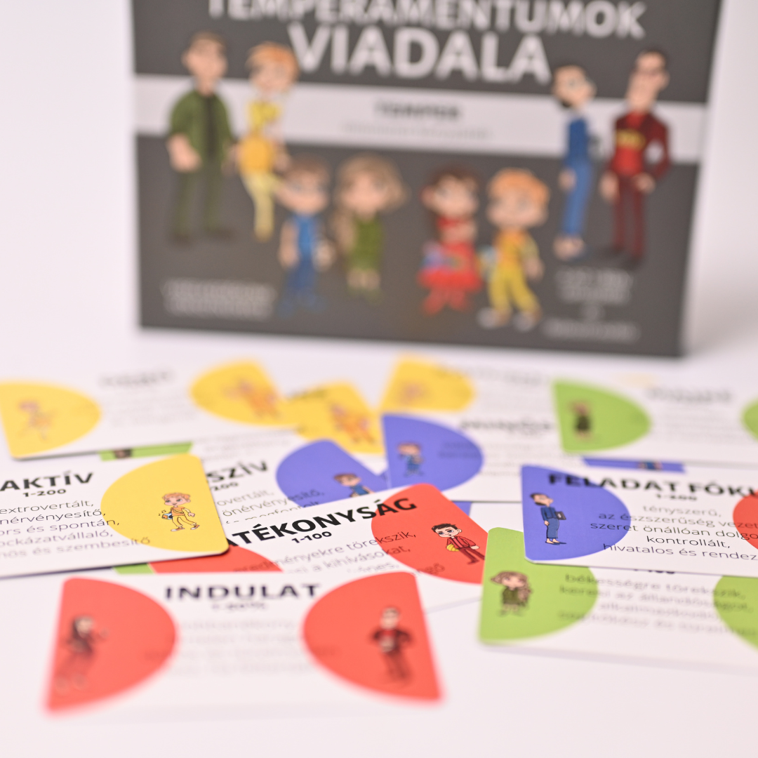 TEMPERAMENTUMOK VIADALA - társasjáték és fejlesztő kártya